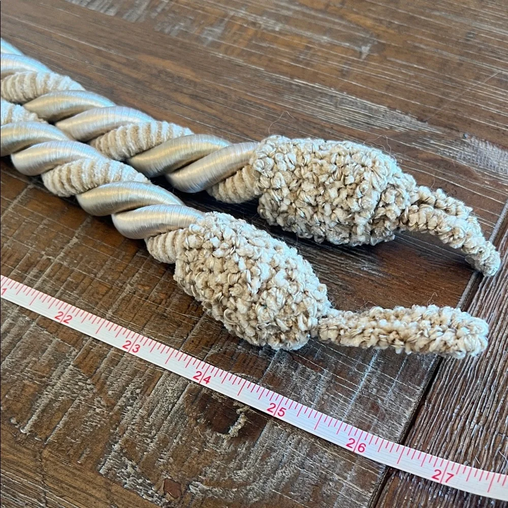 Drapery tiebacks Twisted Rope Belt in Beige